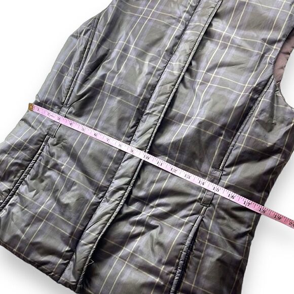 Banana Republic Full Zip Puffer Vest Jacket Womens‎ Medium M Plaid - Picture 11 of 12